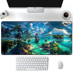 Schwarze, rutschfeste Gummi-Schreibtischmatte mit anpassbarer Grösse für Gaming