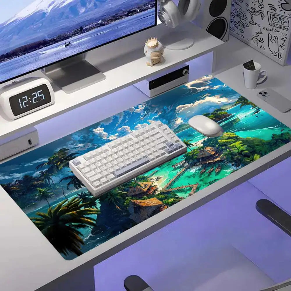 Schwarze Schreibtischmatte aus Gummi, anpassbare Grösse, ideal fürs Büro oder Gaming