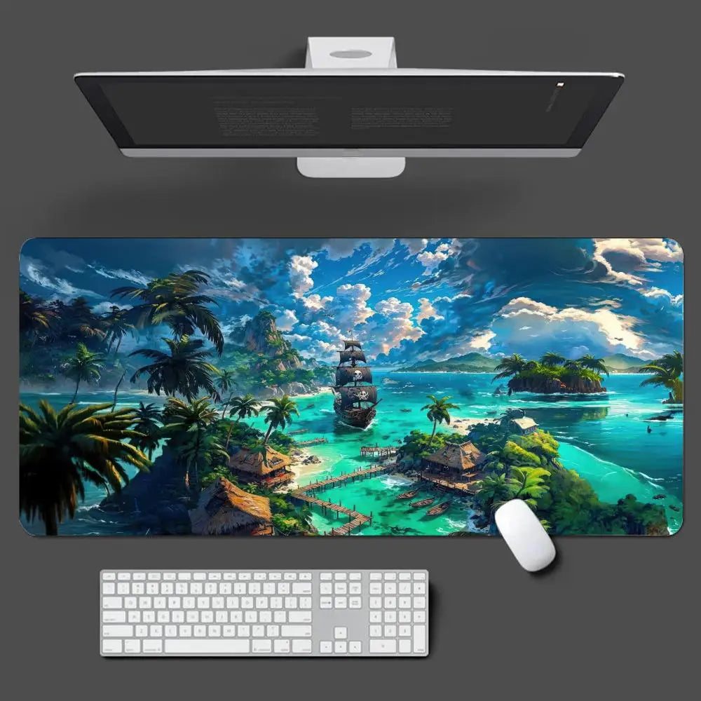 Anime-Schreibtischmatte aus Gummi, Farbe: Schwarz, Grösse: 900x400x3mm