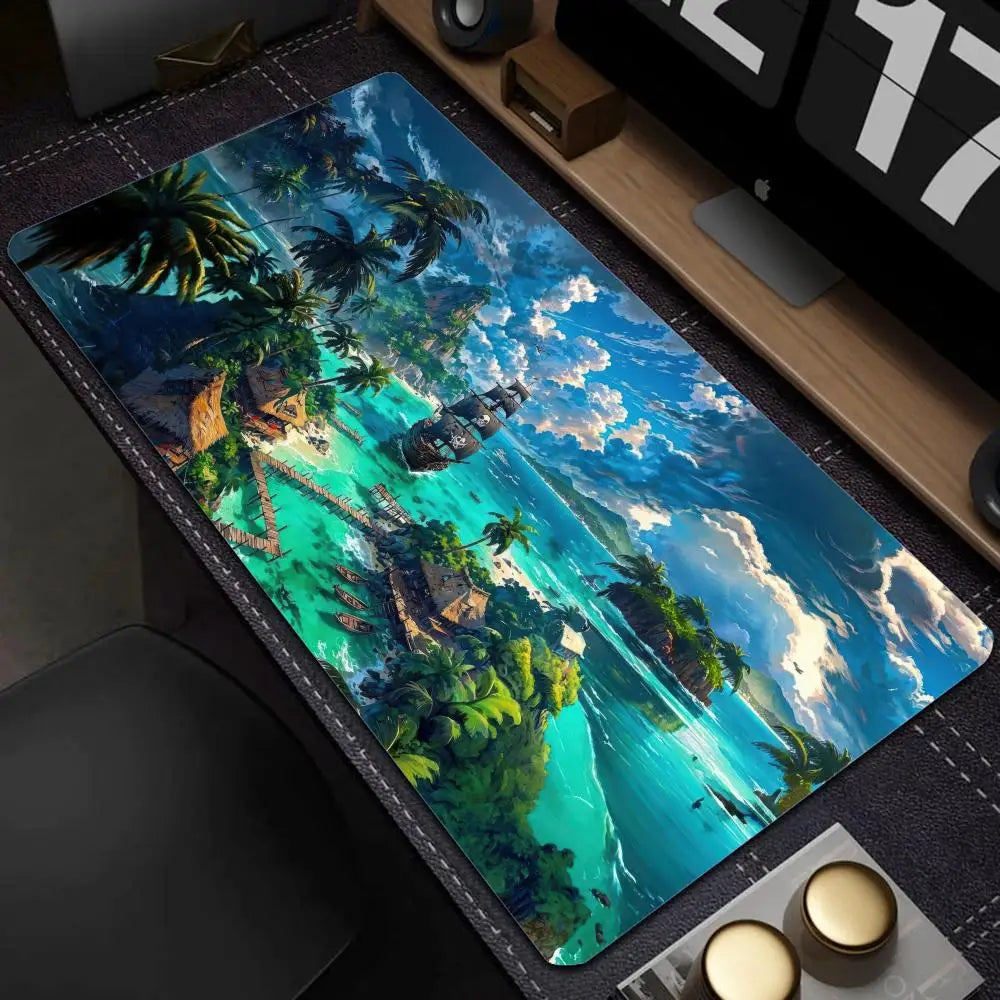 Schwarze Anime-Schreibtischmatte aus Gummi, Grösse: 700x400x3 mm