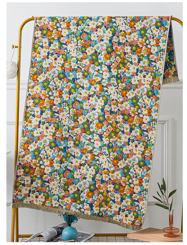 Grosses Baumwoll-Badetuch – Gauze-Quasten-Design 80x160 cm