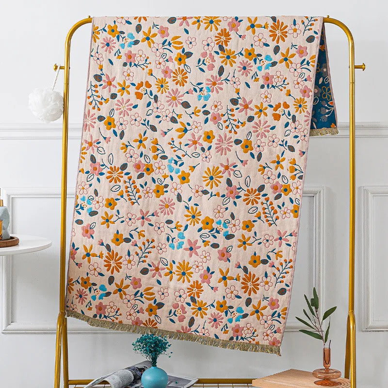 Grosses Baumwoll-Badetuch – Gauze-Quasten-Design 80x160 cm