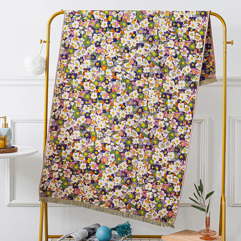 Grosses Baumwoll-Badetuch – Gauze-Quasten-Design 80x160 cm