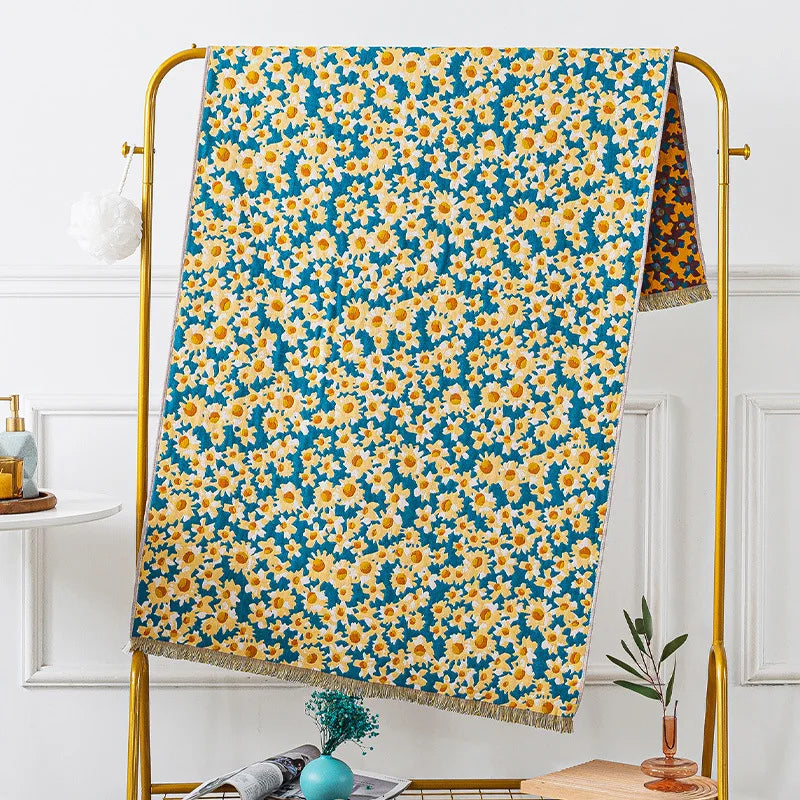 Grosses Baumwoll-Badetuch – Gauze-Quasten-Design 80x160 cm