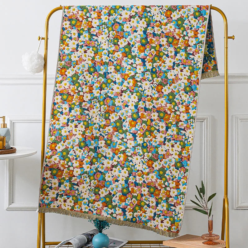 Grosses Baumwoll-Badetuch – Gauze-Quasten-Design 80x160 cm