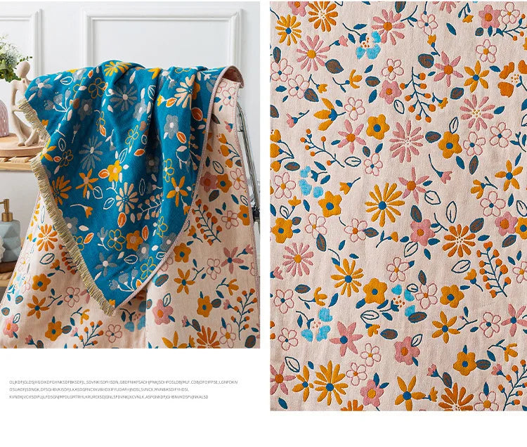 Grosses Baumwoll-Badetuch – Gauze-Quasten-Design 80x160 cm