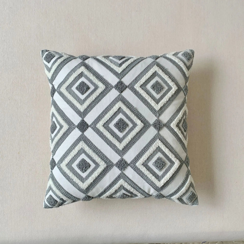 Grüne Blatt Stickerei Kissenbezug – Modernes Baumwolle 45x45cm