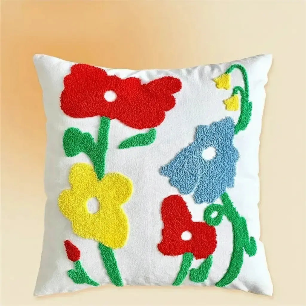 Grüne Blatt Stickerei Kissenbezug – Modernes Baumwolle 45x45cm