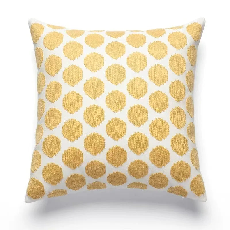 Grüne Blatt Stickerei Kissenbezug – Modernes Baumwolle 45x45cm