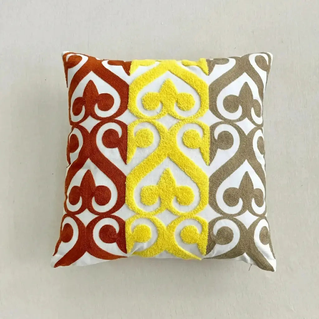 Grüne Blatt Stickerei Kissenbezug – Modernes Baumwolle 45x45cm