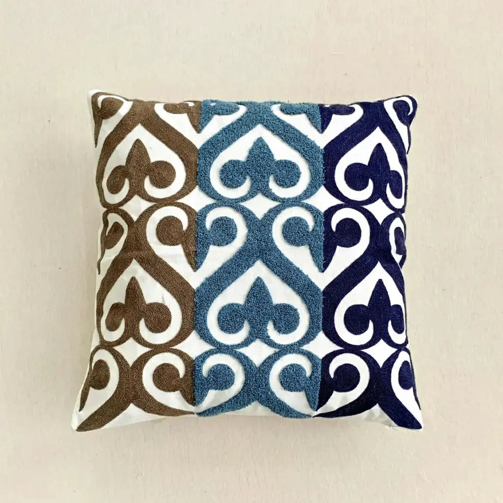 Grüne Blatt Stickerei Kissenbezug – Modernes Baumwolle 45x45cm