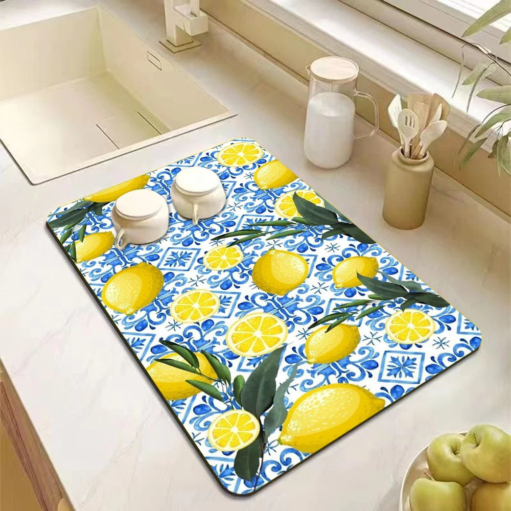 mehrfarbige Gummi-Geschirrabtropfmatte modern rechteckig 50x80 cm für Küche