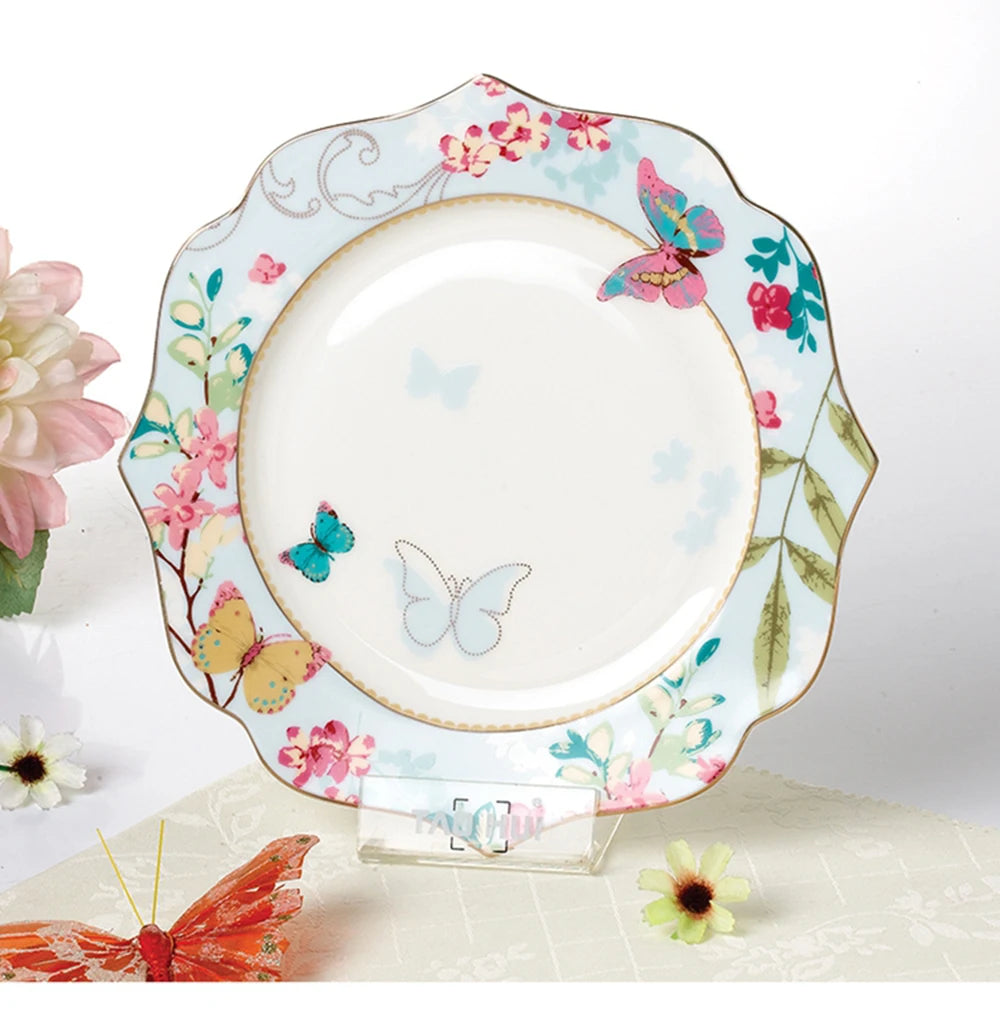 Keramik Geschirrset – Florales Design – Porzellan