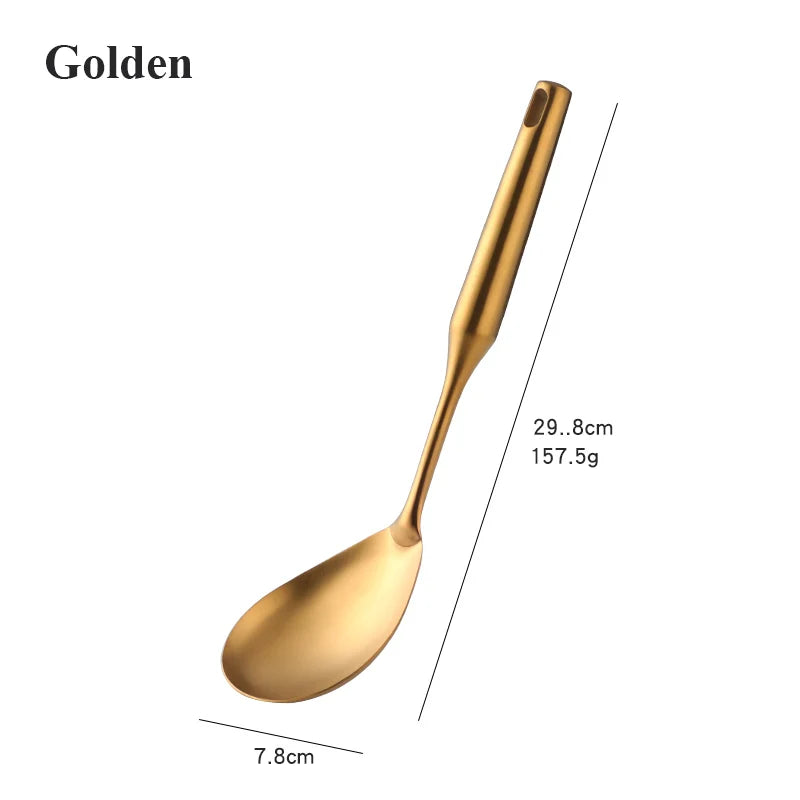 Goldene Küchenwerkzeuge – Edelstahl – Zuhause & Restaurant