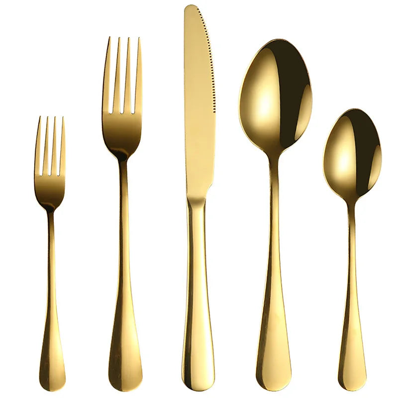 Luxus Besteckset – Gold Edelstahl – 5-teilig