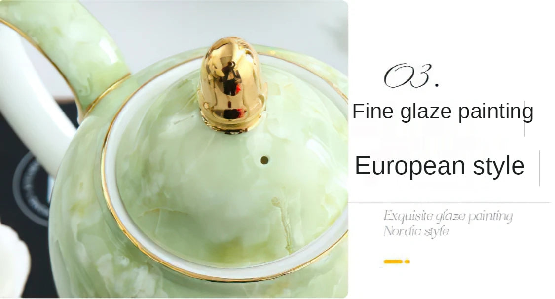 Nordisches Teekannenset – Keramik Handmade mit Goldeinlage