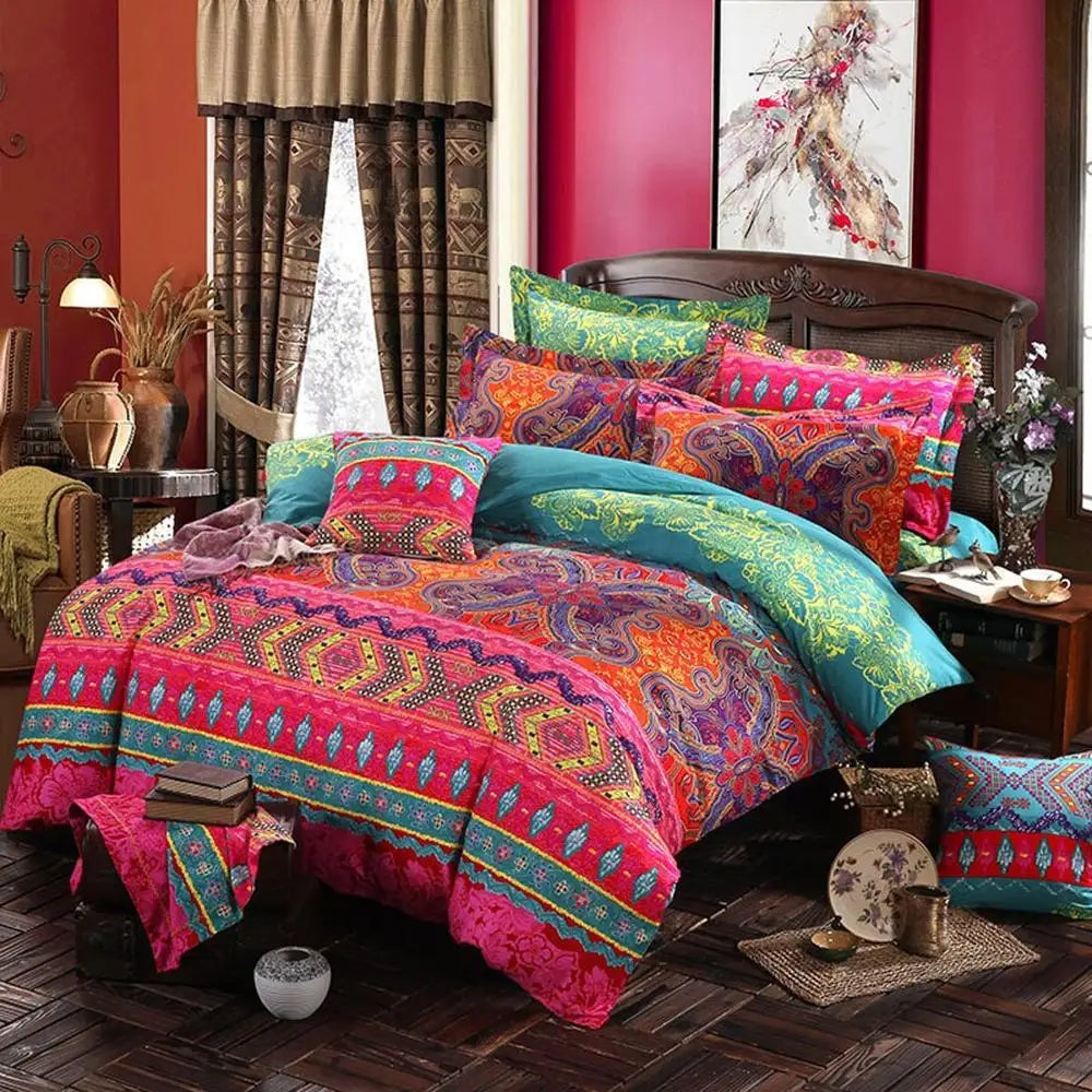 Mandala Bettbezug-Set - Polyester Boho Design - 150×200 bis 220×240