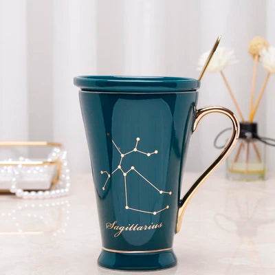 Zodiac Keramikbecher - Rosa Marmor Design, 400ml