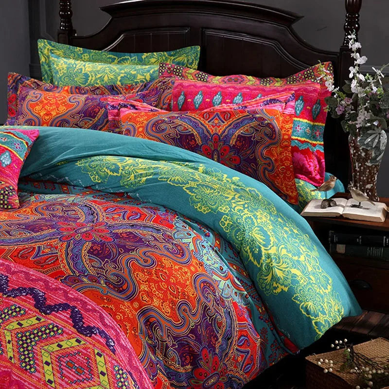 Mandala Bettbezug-Set - Polyester Boho Design - 150×200 bis 220×240