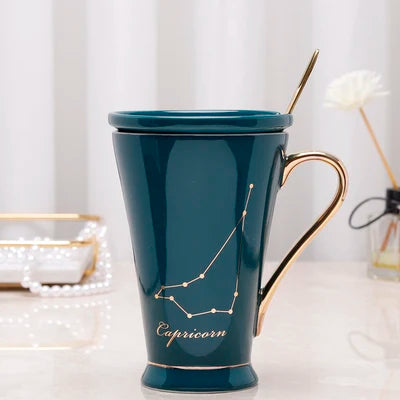 Zodiac Keramikbecher - Rosa Marmor Design, 400ml