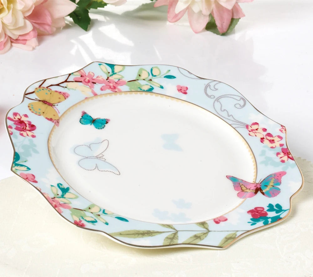 Keramik Geschirrset – Florales Design – Porzellan