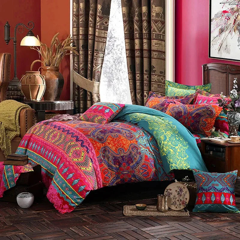 Mandala Bettbezug-Set - Polyester Boho Design - 150×200 bis 220×240