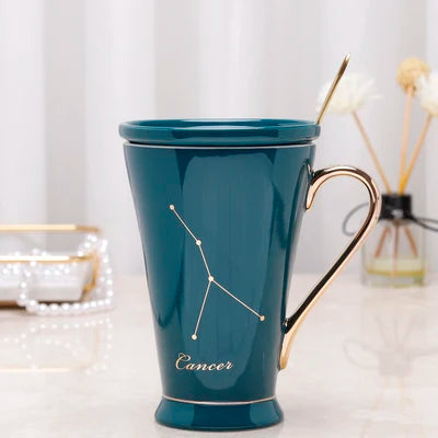 Zodiac Keramikbecher - Rosa Marmor Design, 400ml