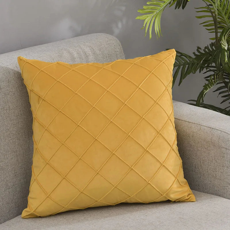 Geometrischer Kissenbezug – Samt Boho – 45x45cm