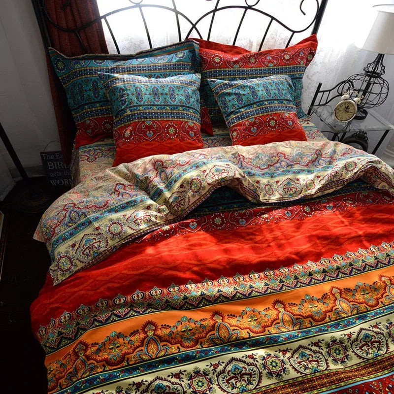 Mandala Bettbezug-Set - Polyester Boho Design - 150×200 bis 220×240