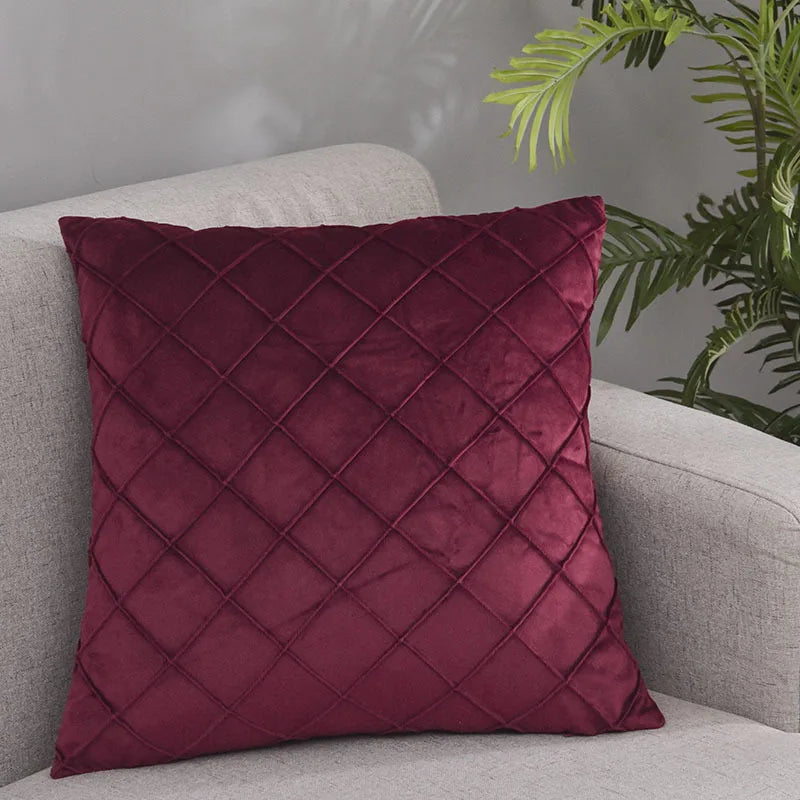 Geometrischer Kissenbezug – Samt Boho – 45x45cm