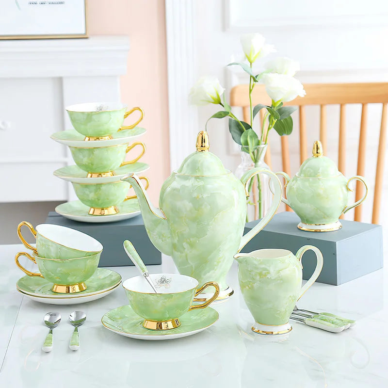 Nordisches Teekannenset – Keramik Handmade mit Goldeinlage