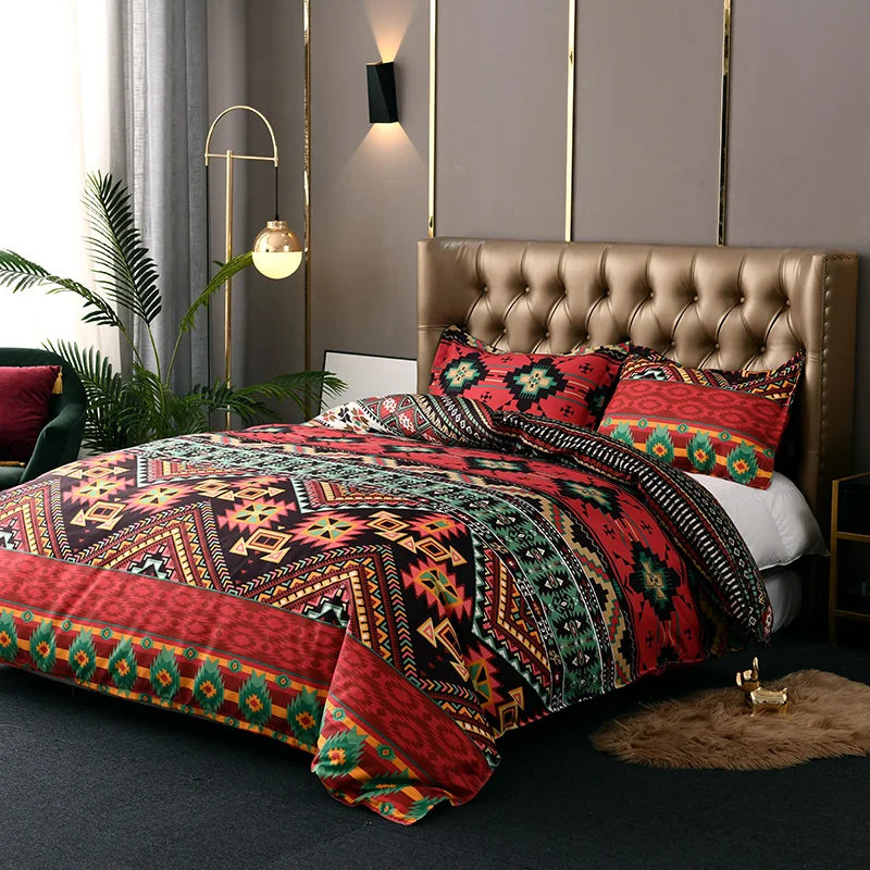 Mandala Bettbezug-Set - Polyester Boho Design - 150×200 bis 220×240