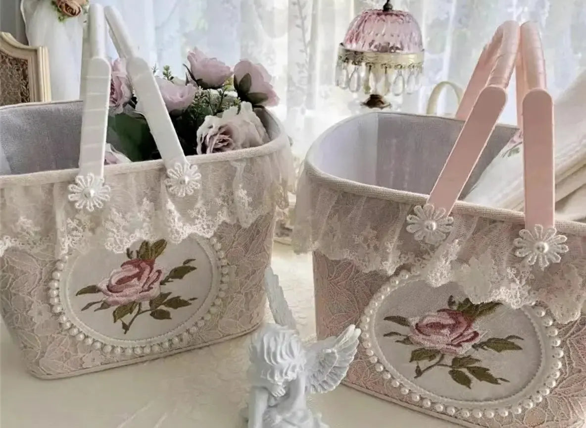 Französische Spitze Aufbewahrungsbox – Handgefertigtes Romantik Design