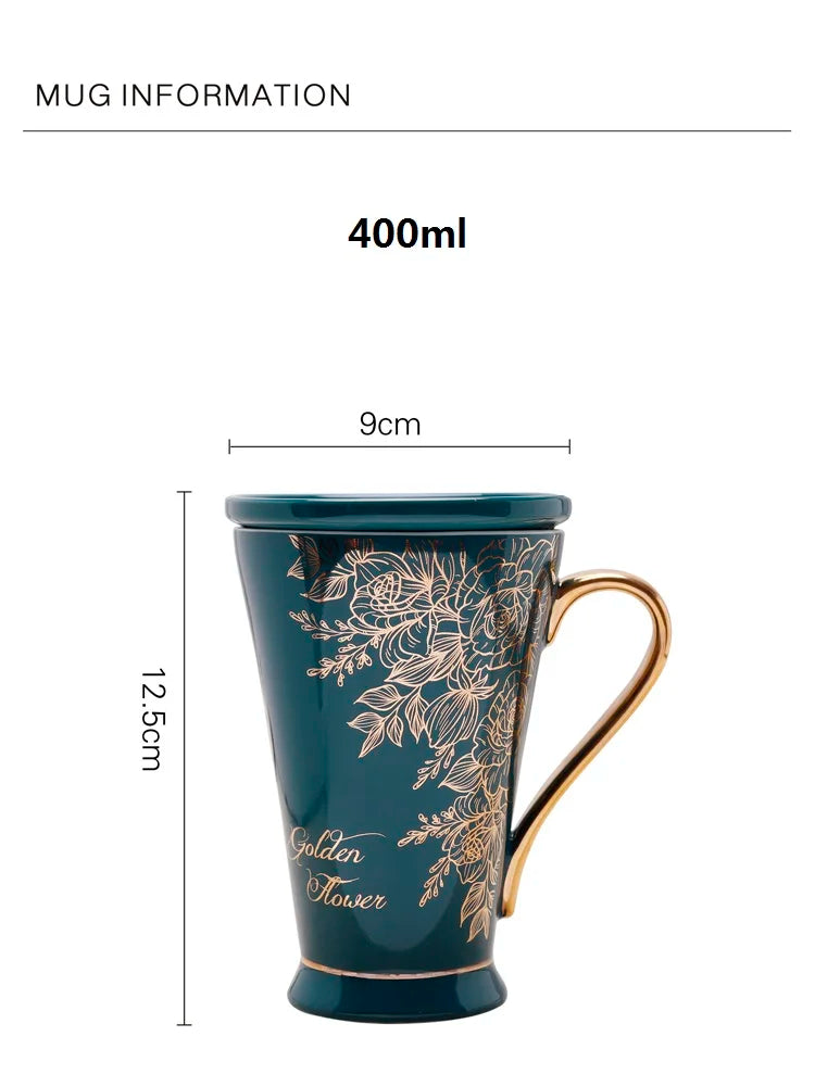 Zodiac Keramikbecher - Rosa Marmor Design, 400ml