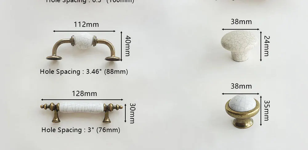Keramikknauf – Europäisches Design – 96mm Lochabstand
