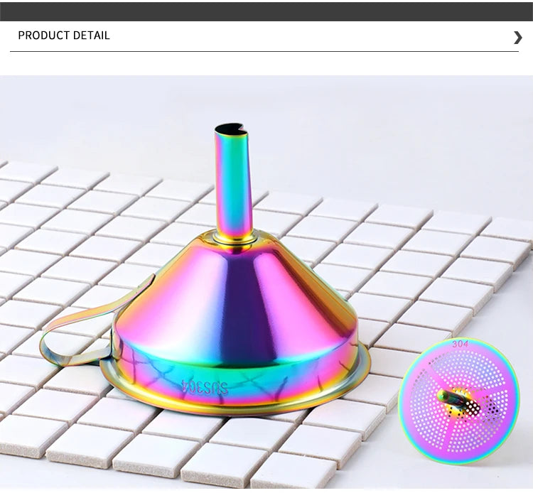 Edelstahltrichter – Gold Design – Abnehmbarer Filter
