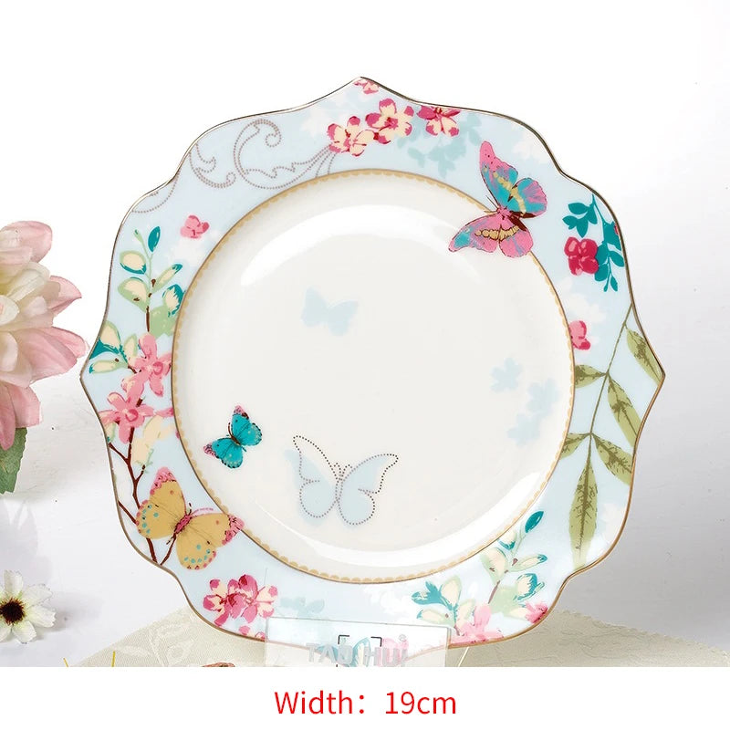 Keramik Geschirrset – Florales Design – Porzellan