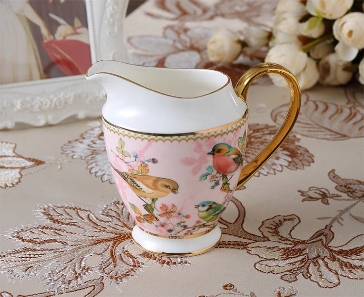 Pink Bird China Set – Elegantes Feinporzellan – Mehrteilig