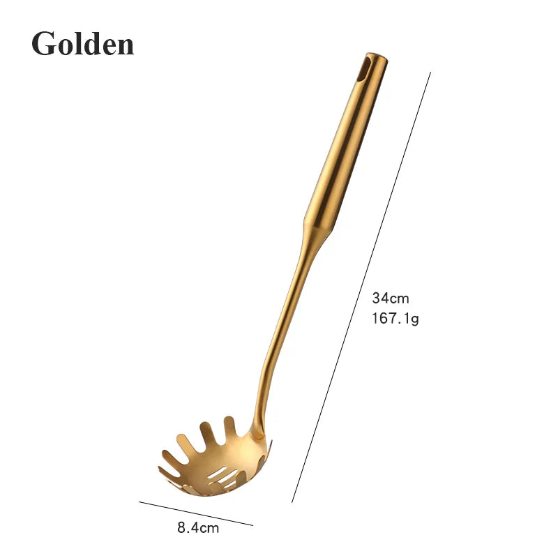 Goldene Küchenwerkzeuge – Edelstahl – Zuhause & Restaurant