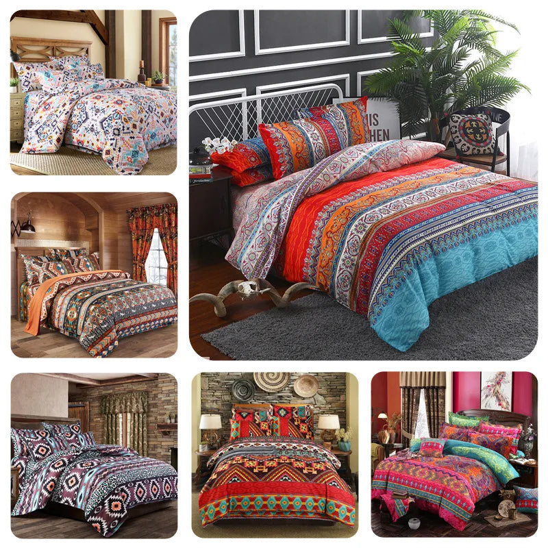 Mandala Bettbezug-Set - Polyester Boho Design - 150×200 bis 220×240