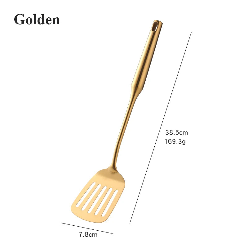 Goldene Küchenwerkzeuge – Edelstahl – Zuhause & Restaurant