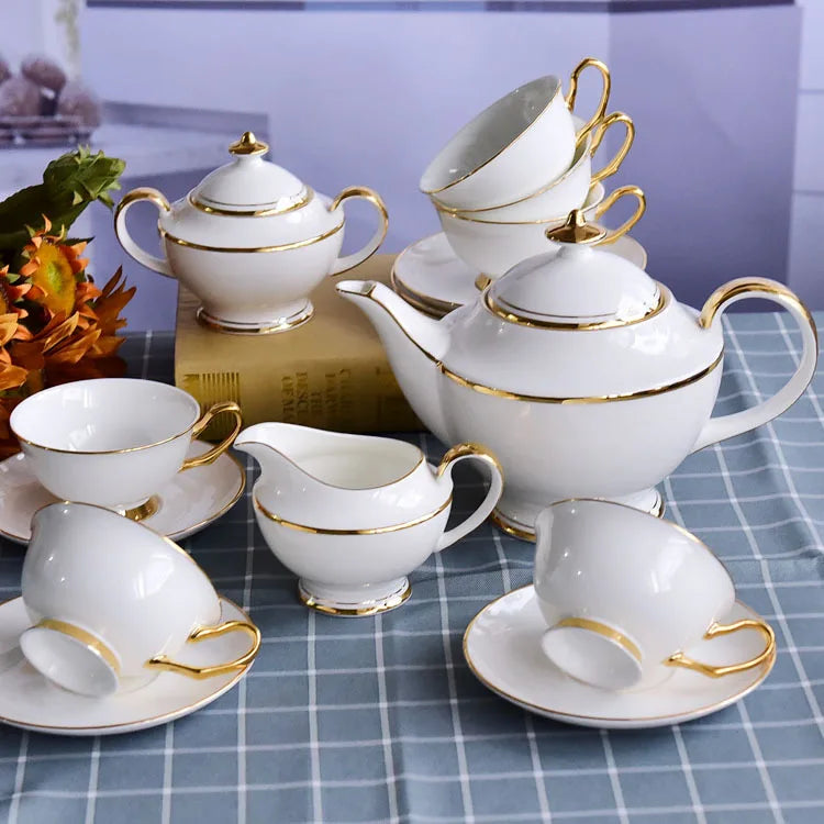15-teiliges Bone China Kaffeeset – Elegantes Western-Design