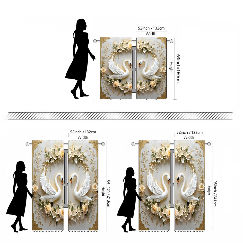 HD Digital Blumen Vorhang – Pastoral Poly – 132x160cm