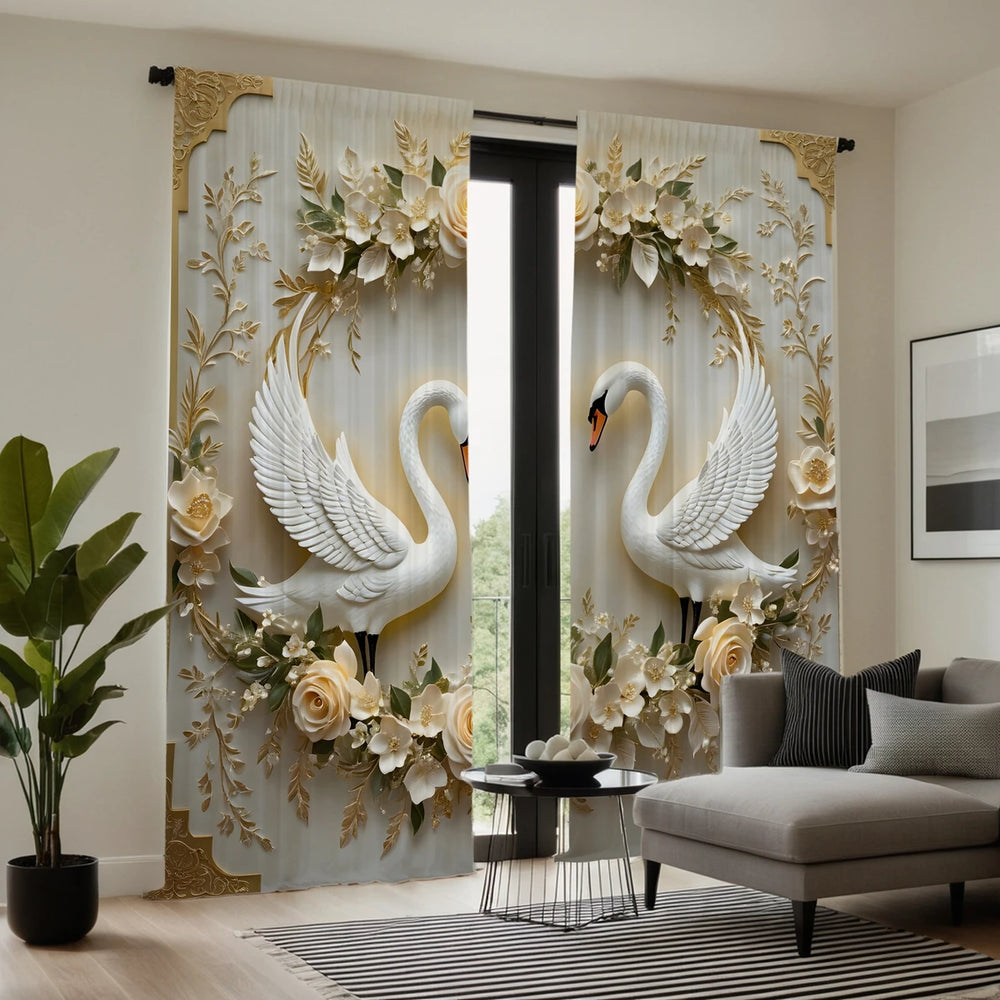 HD Digital Blumen Vorhang – Pastoral Poly – 132x160cm