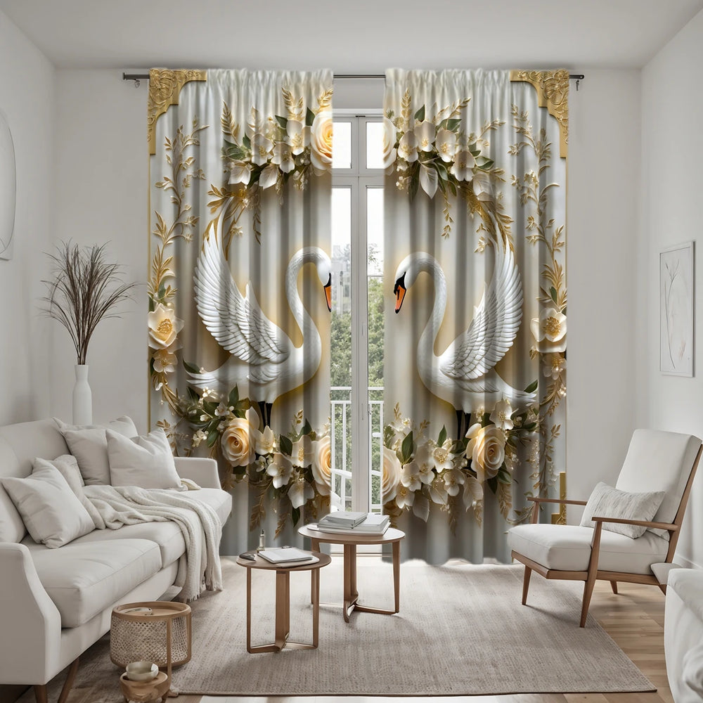 HD Digital Blumen Vorhang – Pastoral Poly – 132x160cm