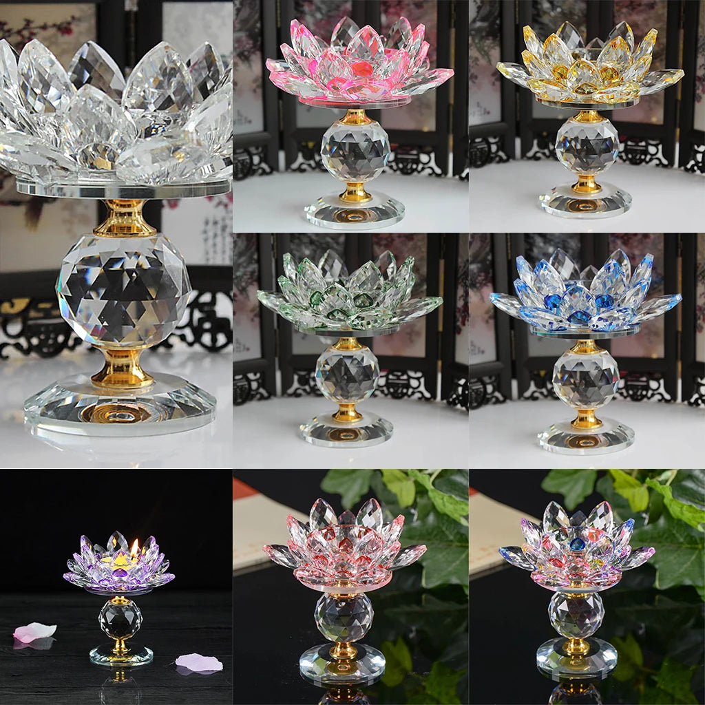 Kristall Lotus Teelichthalter – Modernes Design 11.5cm