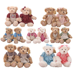 Teddybären-Paar – Weicher Plüsch mit Kleidung – 26 cm Set