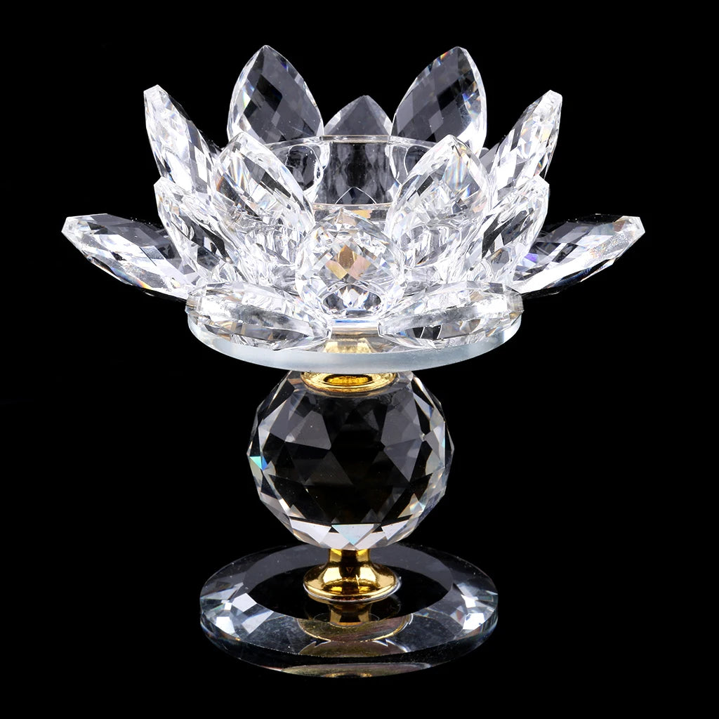 Kristall Lotus Teelichthalter – Modernes Design 11.5cm