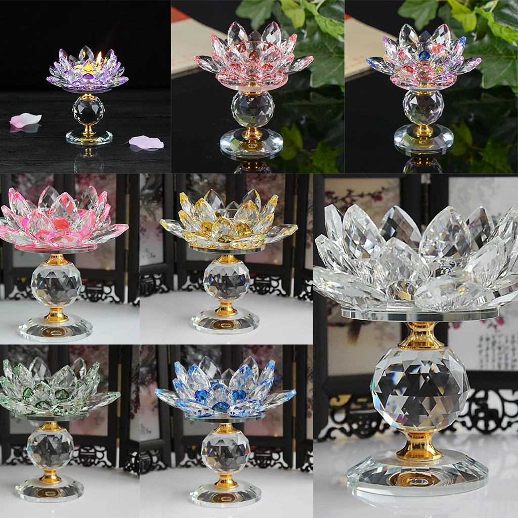 Kristall Lotus Teelichthalter – Modernes Design 11.5cm