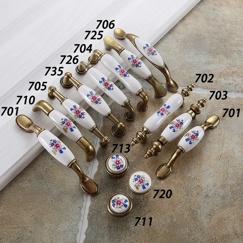 Keramik Möbelgriffe – Landhausstil – 96 mm